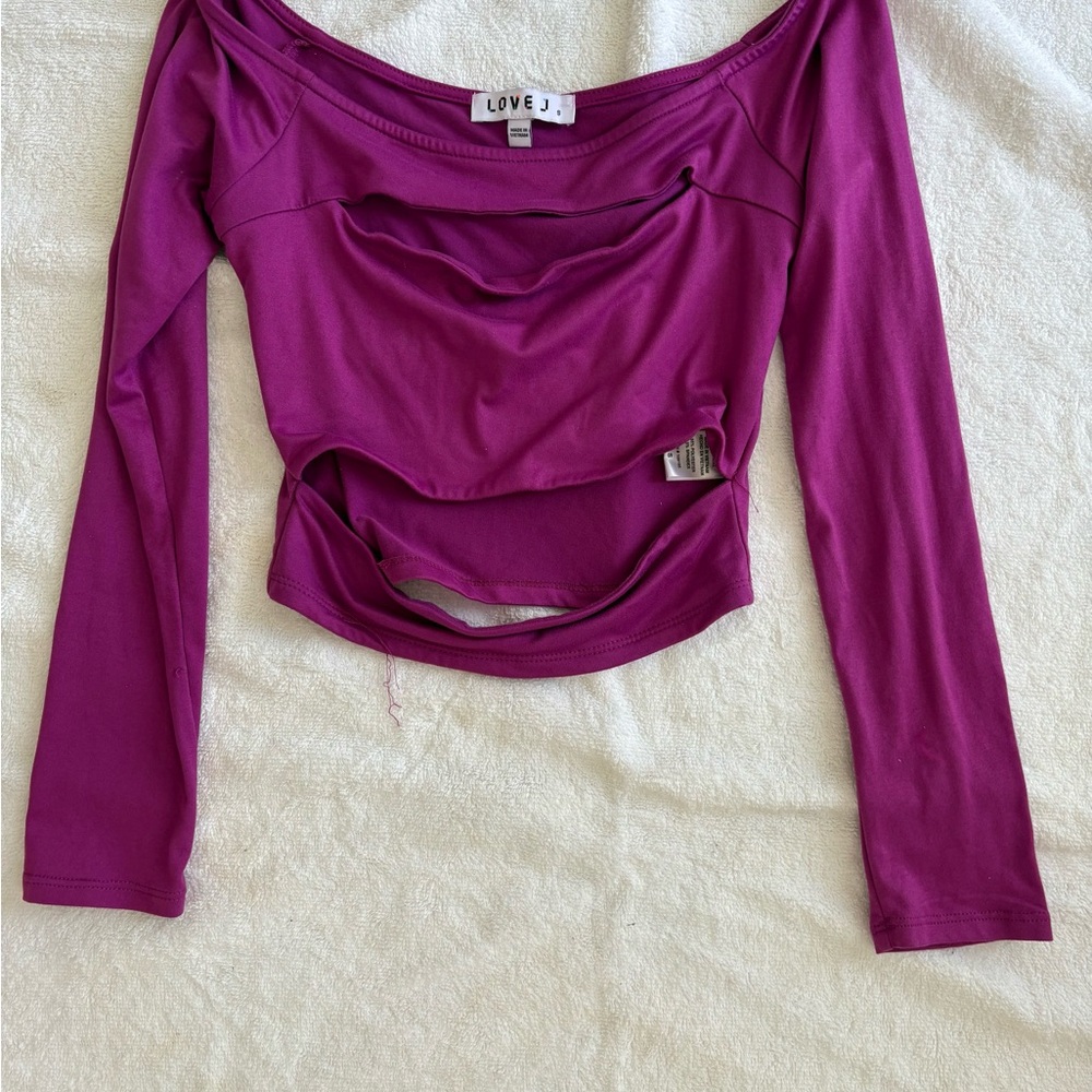 love J Women's Purple Off-Shoulder Top